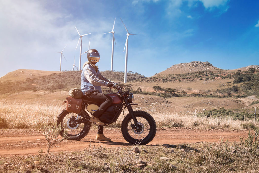 electric scrambler motorcycle